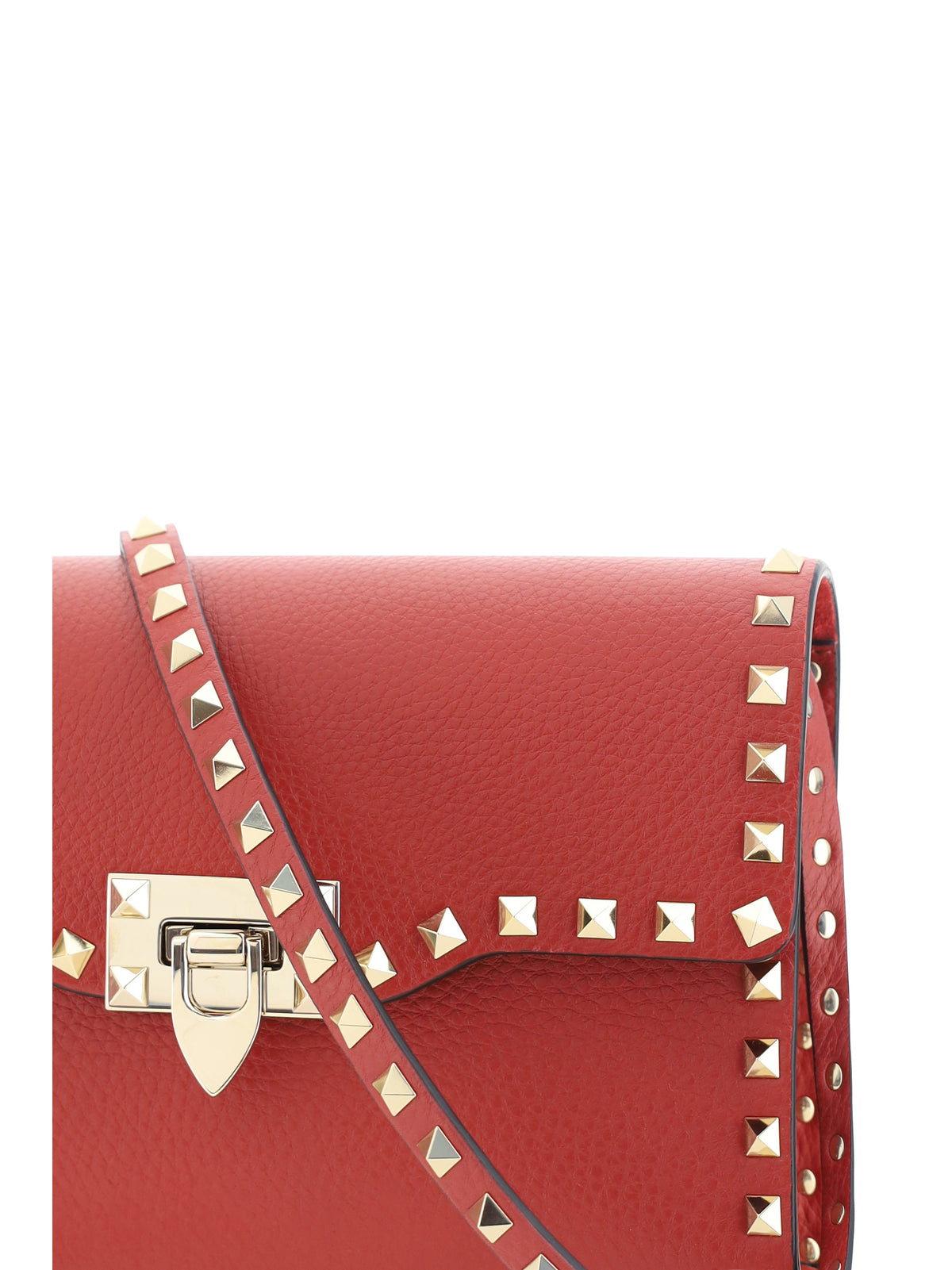 Valentino Garavani Small Rockstud grained calfskin Shoulder Bag - 0ro