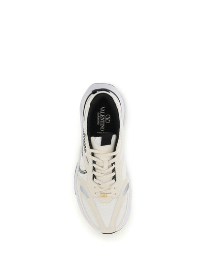 Valentino Garavani Demivee mesh and suede Sneakers - Bia/Bia/Grey C/Black/White-Ne-Ne
