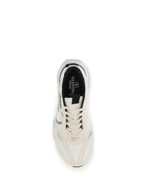 Valentino Garavani Demivee mesh and suede Sneakers - Bia/Bia/Grey C/Black/White-Ne-Ne