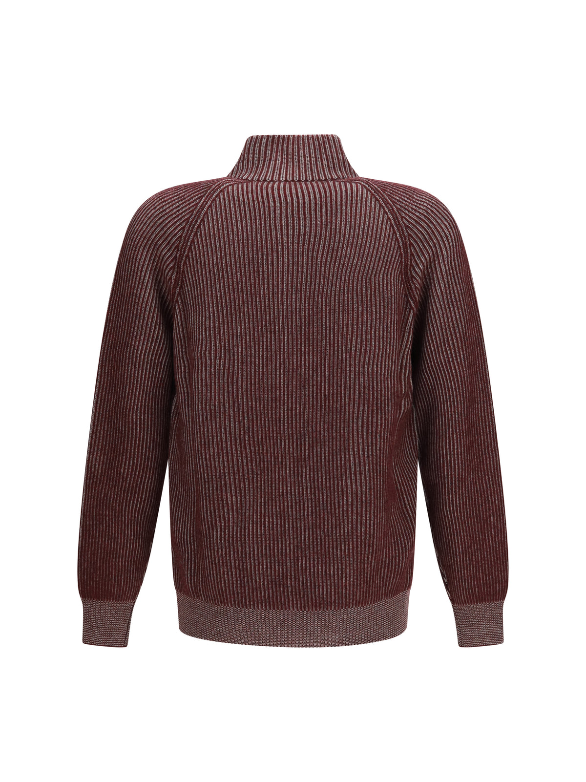 Brunello Cucinelli Vanisé cashmere rib-knit zip Cardigan - Borgogna+Roccia