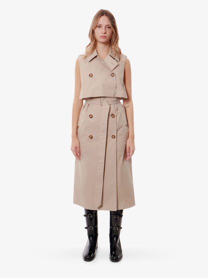 Burberry Cotton Blend Sleeveless Trench