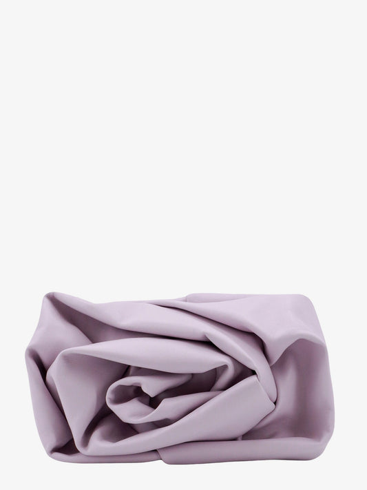 Burberry Leather Clutch With Frontal Rose