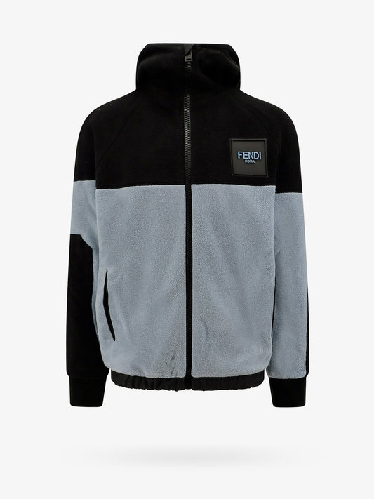 Fendi Fleece Sweatshirt With Frontal Logo Patch