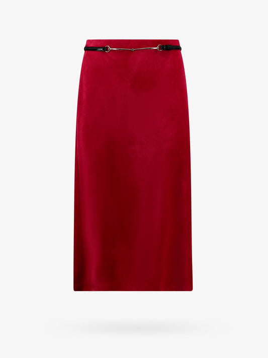 Gucci Velvet Skirt With Belt And Horsebit Detail