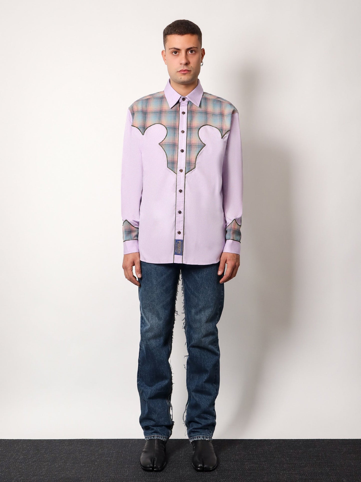 Maison Margiela Cotton Shirt With Insert With Madras Motif