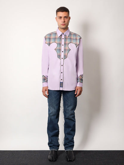 Maison Margiela Cotton Shirt With Insert With Madras Motif