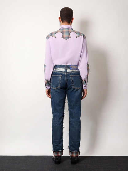 Maison Margiela Cotton Jeans With Wool Madras Details