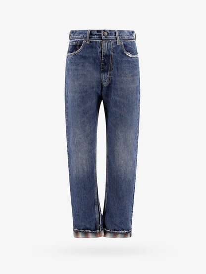 Maison Margiela Cotton Jeans With Wool Madras Details