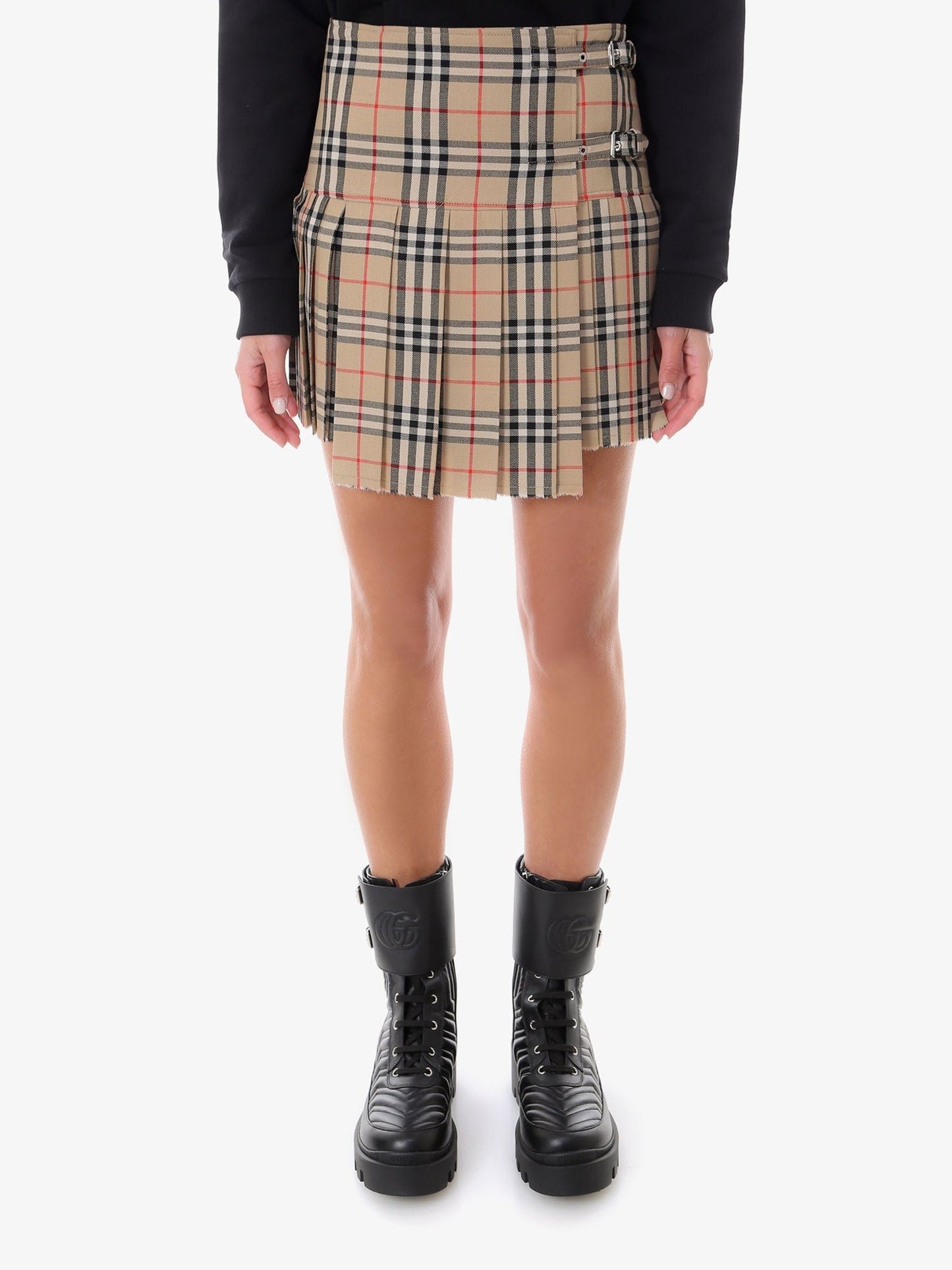 Burberry Wool Skirt With Iconic Print