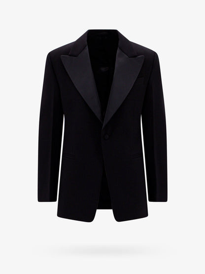 Ferragamo Wool Blazer With Satin Profiles