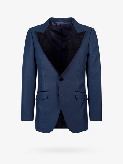 Gucci Single Breasted Blazer With Velvet Details