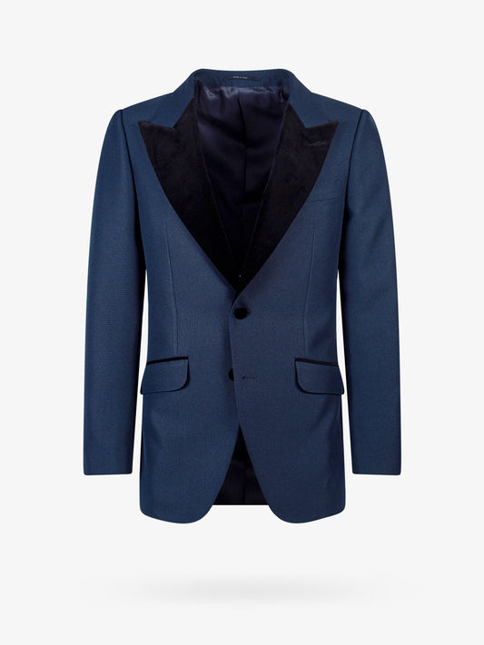 Gucci Single Breasted Blazer With Velvet Details