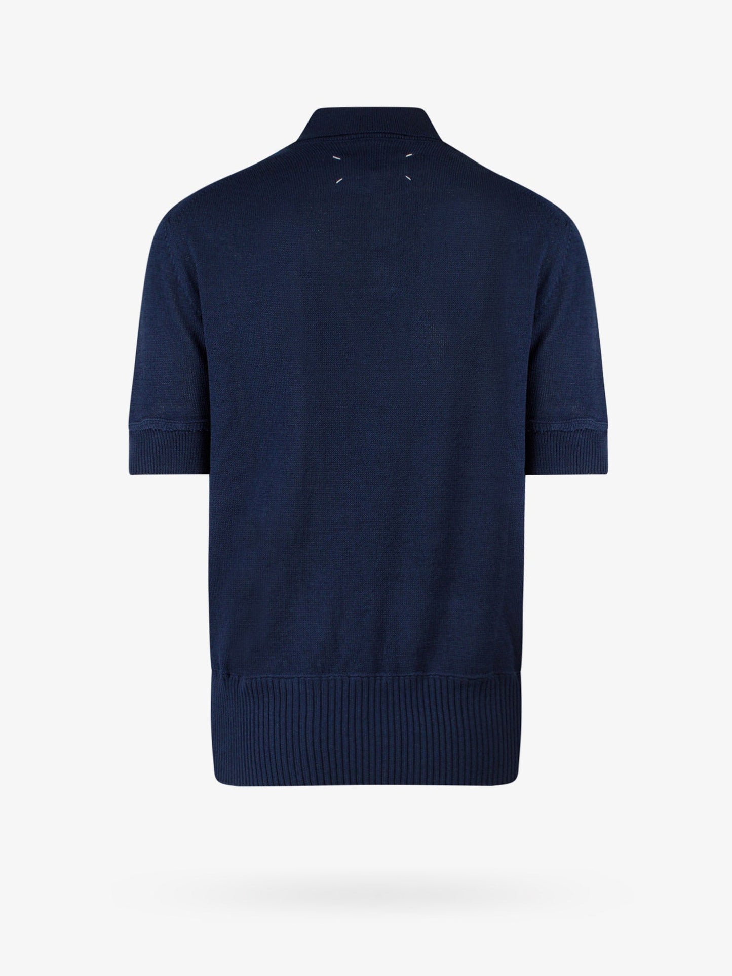 Maison Margiela Wool Blend Polo Shirt With Iconic Back Stitching