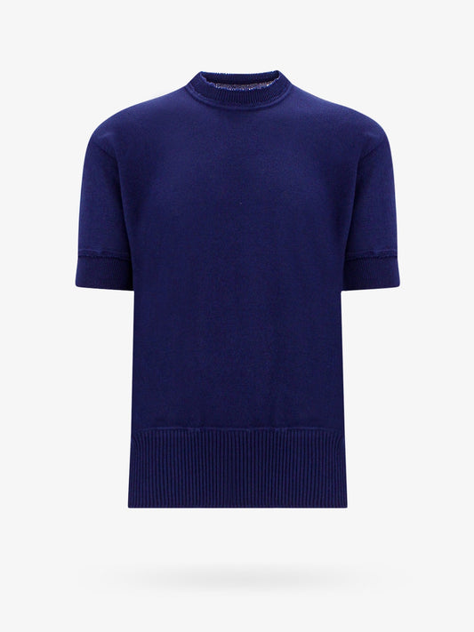 Maison Margiela Wool Blend T Shirt With Iconic Back Stitching