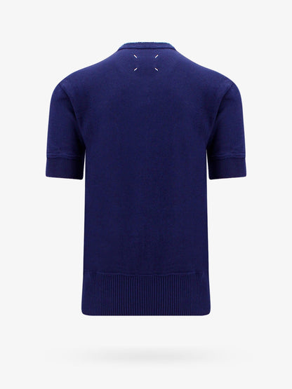 Maison Margiela Wool Blend T Shirt With Iconic Back Stitching