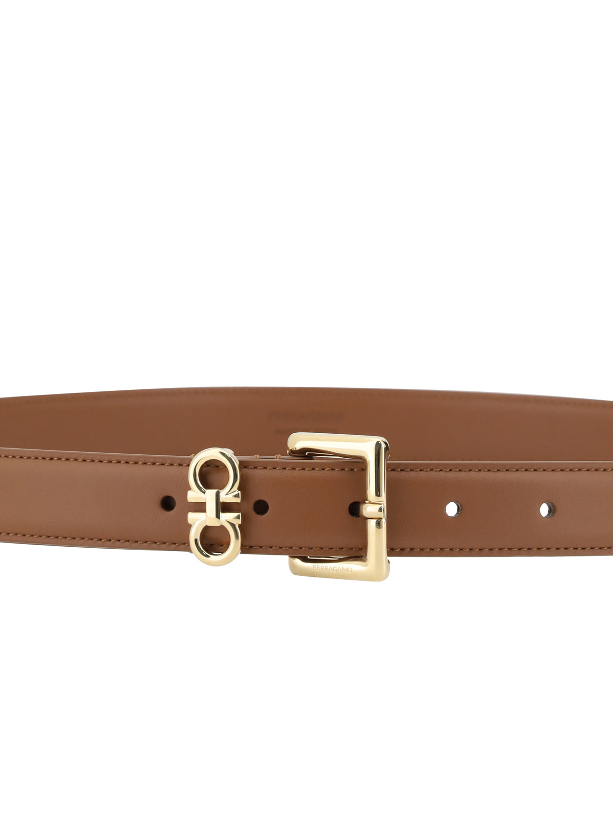 Ferragamo Gancini Belt - Mocha Bisque