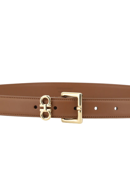 Ferragamo Gancini Belt - Mocha Bisque
