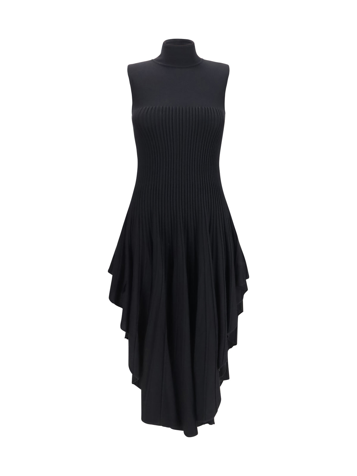 Alaïa 3D sculpted knit pointed Dress - Noir Alaia