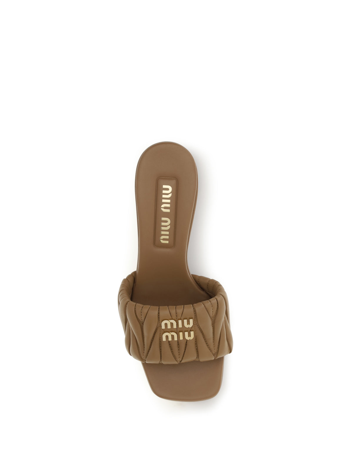 Miu Miu Logoed Sandals - Caramel
