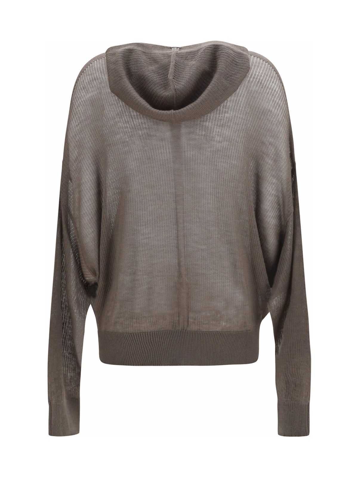 Rick Owens Semi-sheer knit Hoodie - Dust