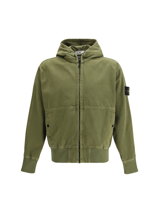STONE ISLAND Organic Panama cotton zip Jacket