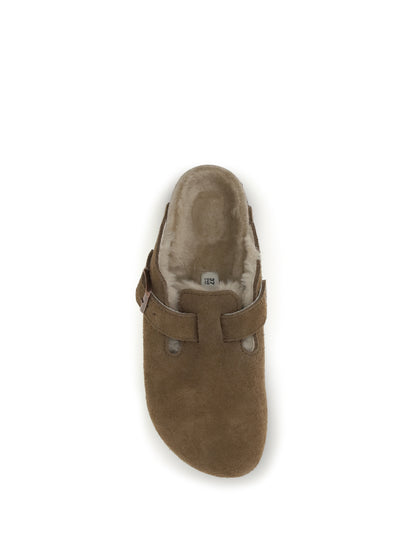 Birkenstock 1774 Boston Shearling Mules - Dark Tea