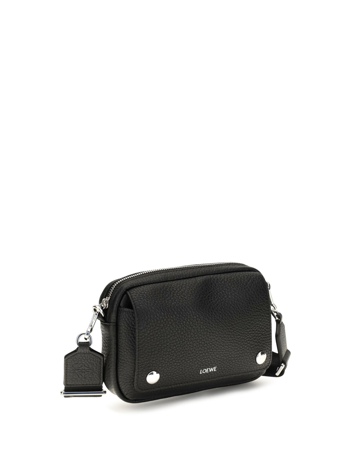 Loewe Small Pebble Messenger Shoulder Bag - Black