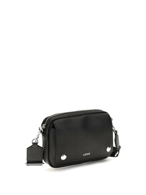 Loewe Small Pebble Messenger Shoulder Bag - Black