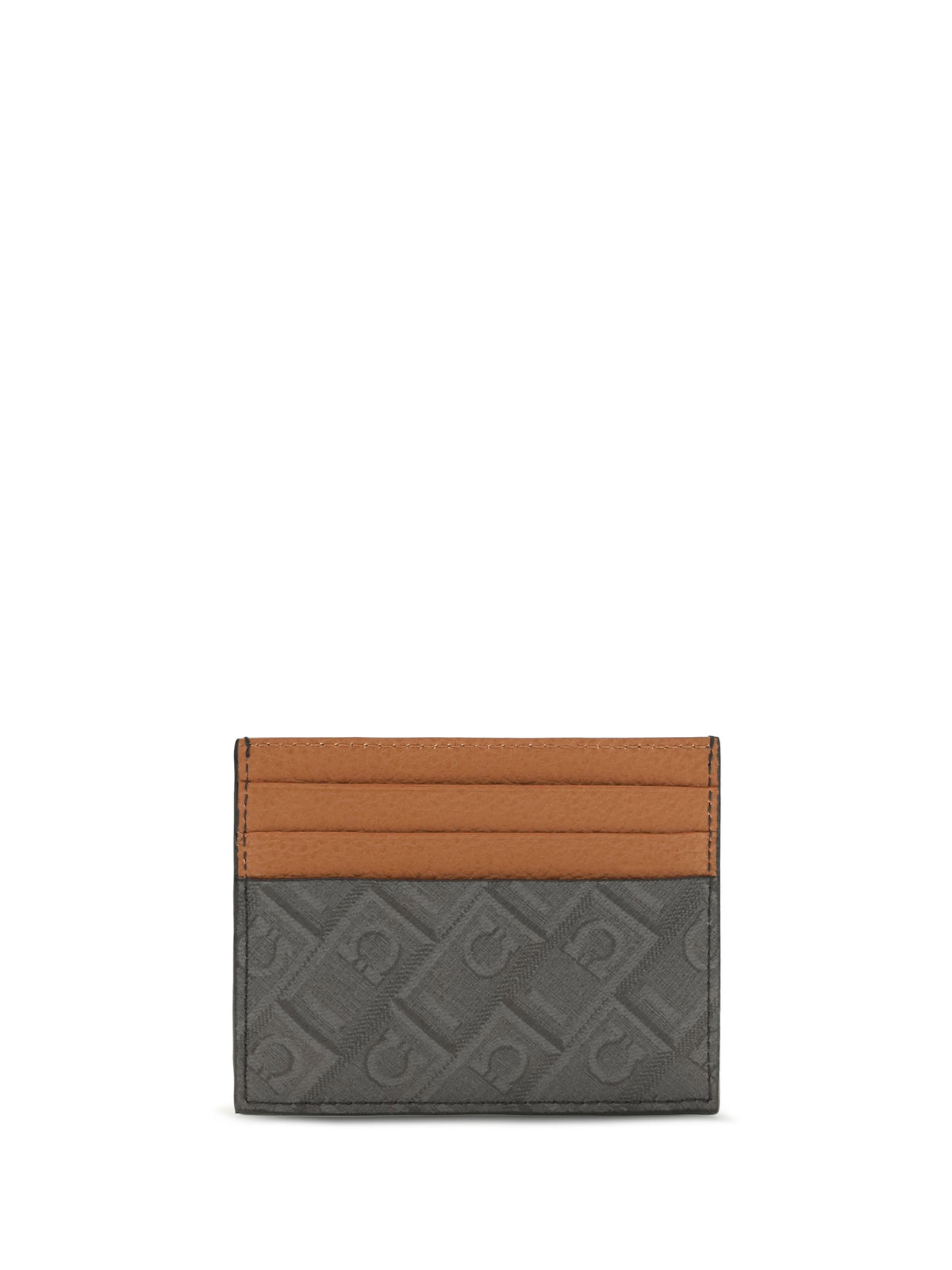 Ferragamo Monogram leather Cardholder - Grey Patterned Dark