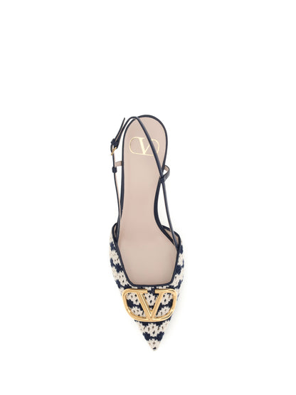 VALENTINO GARAVANI VLogo Signature slingback Pumps in crochet fabric