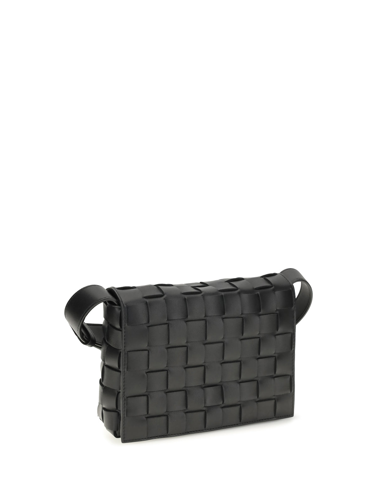 Bottega Veneta Orto Messenger Crossbody Bag - Black-Silver-Black