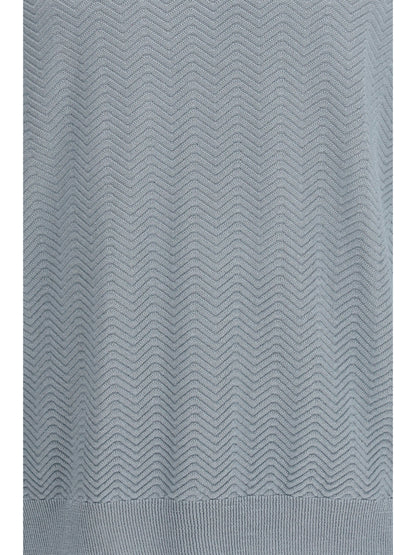 GIORGIO ARMANI Short-sleeved cotton and silk Sweater