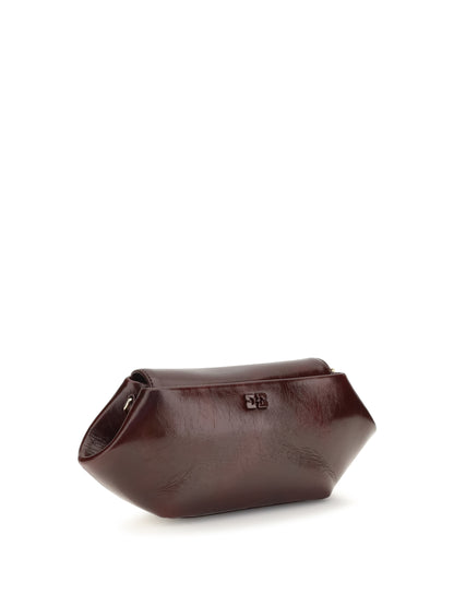 Ganni Bou East/West Crossbody Bag - Burgundy