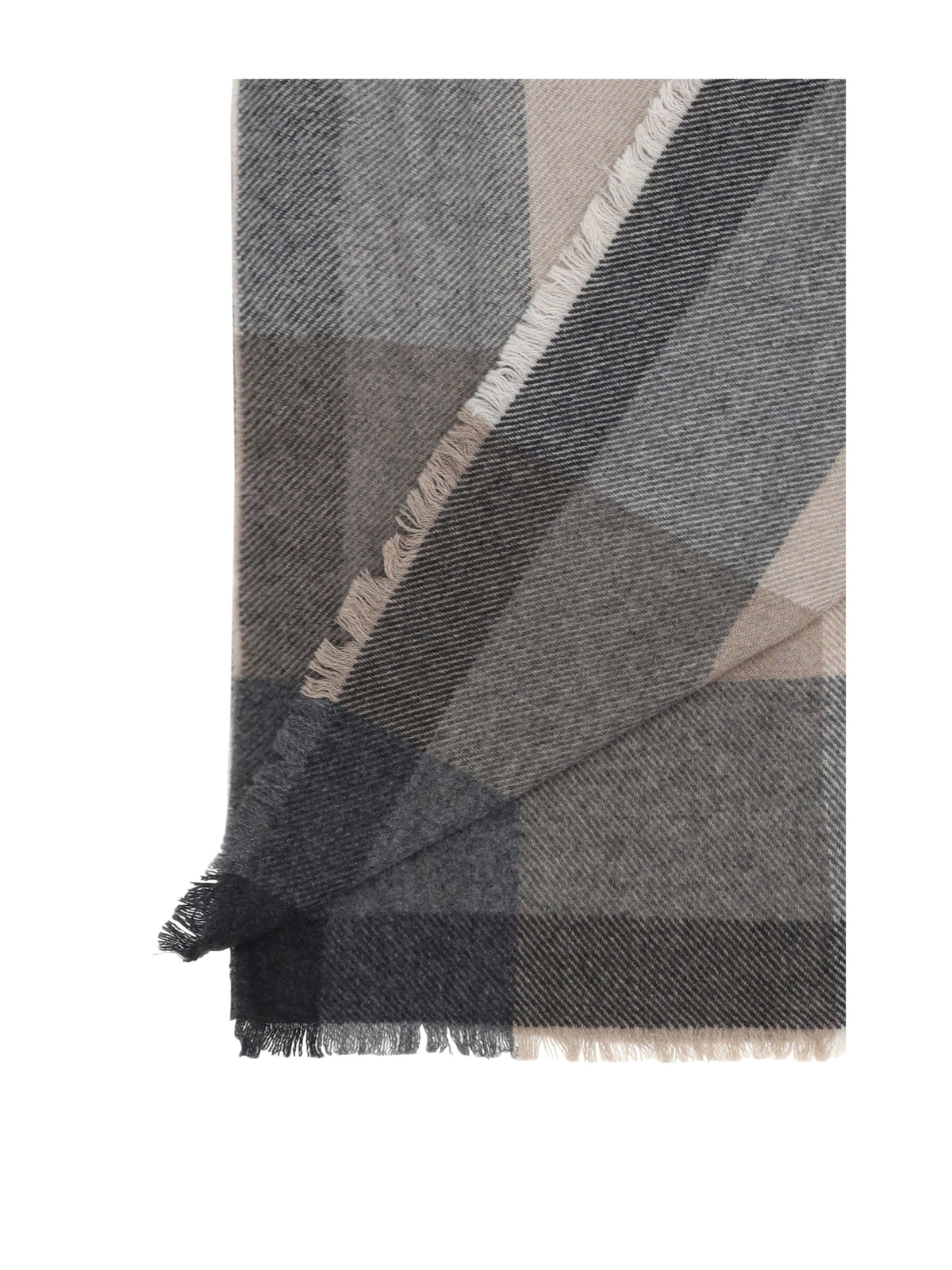 Brunello Cucinelli Wool and cashmere Scarf - Grey/Brown/Anthracite/Grey/Sand