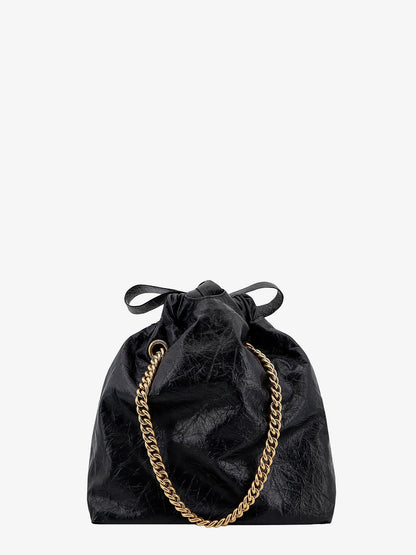 Balenciaga Leather Bucket Bag With Frontal Logo