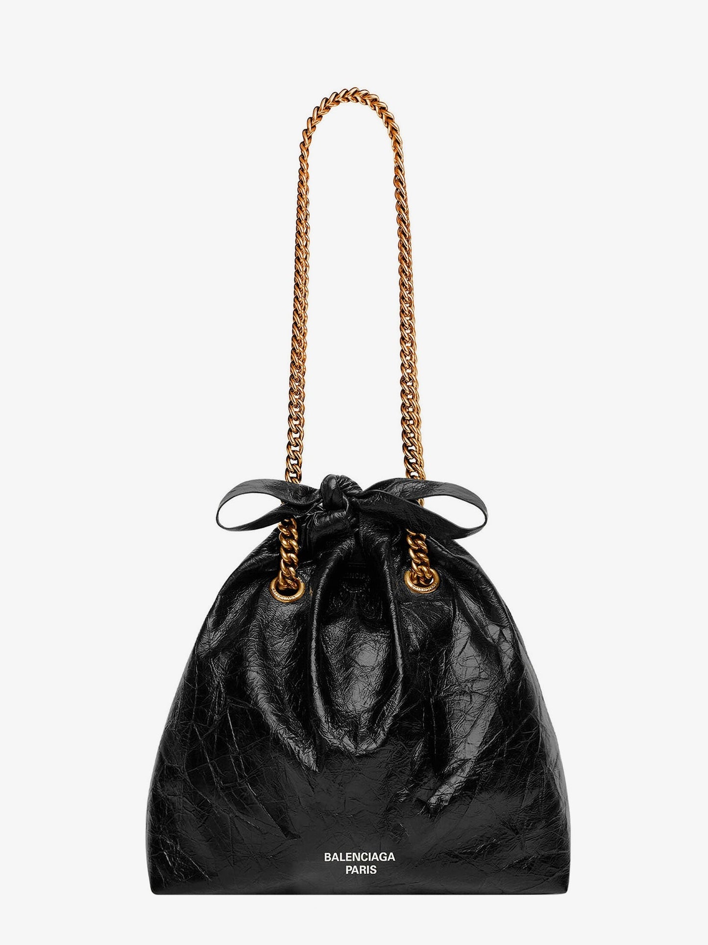 Balenciaga Leather Bucket Bag With Frontal Logo