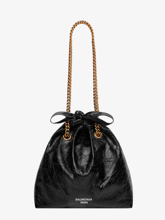 Balenciaga Leather Bucket Bag With Frontal Logo