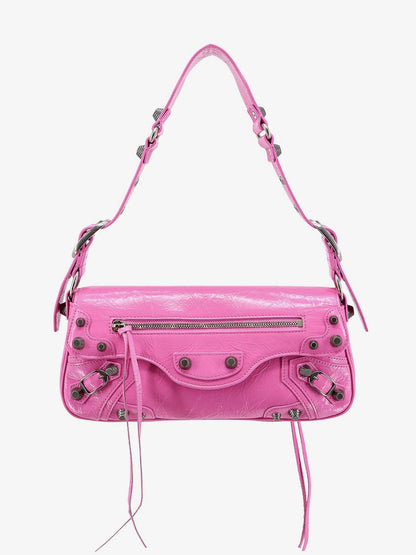 Balenciaga Leather Shoulder Bag With Metal Details