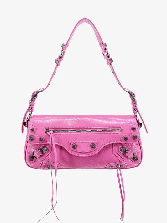 Balenciaga Leather Shoulder Bag With Metal Details