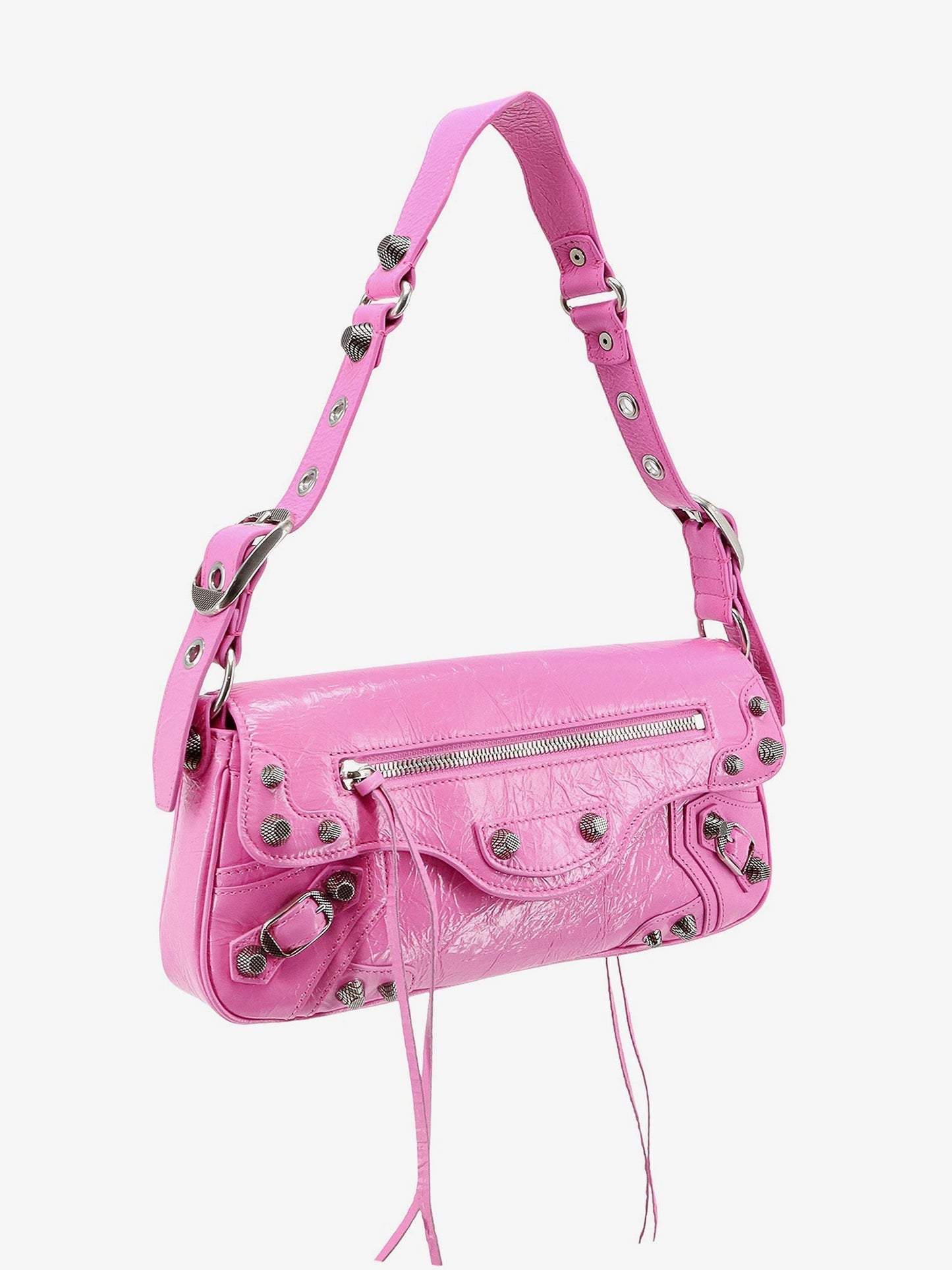 Balenciaga Leather Shoulder Bag With Metal Details