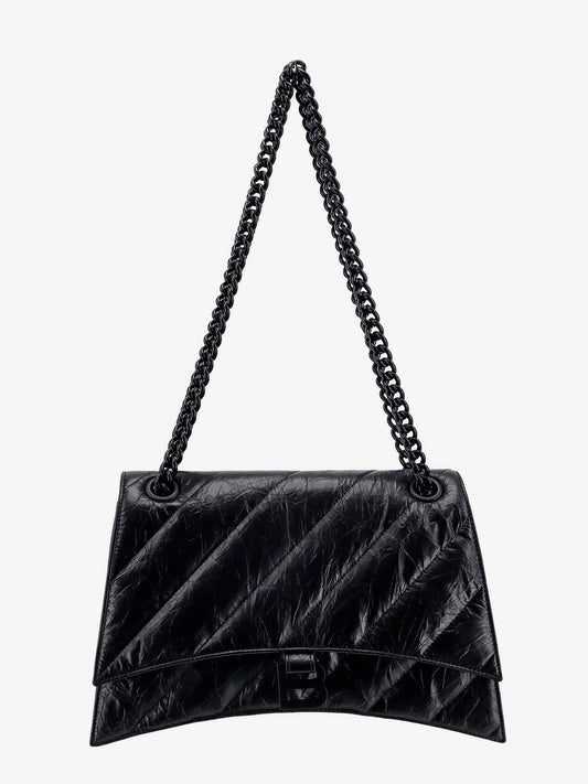 Balenciaga Matelassé Leather Shoulder Bag With Frontal Monogram