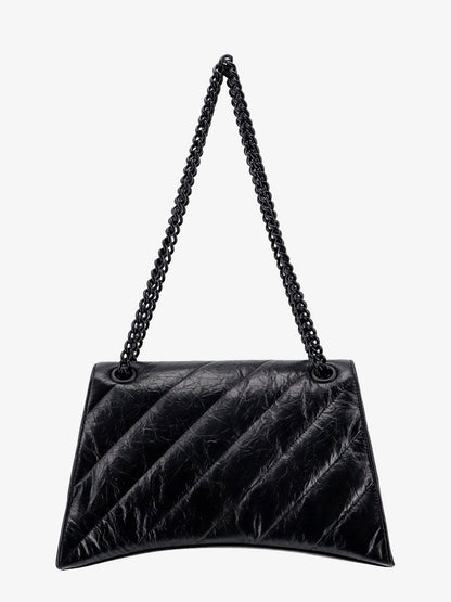 Balenciaga Matelassé Leather Shoulder Bag With Frontal Monogram