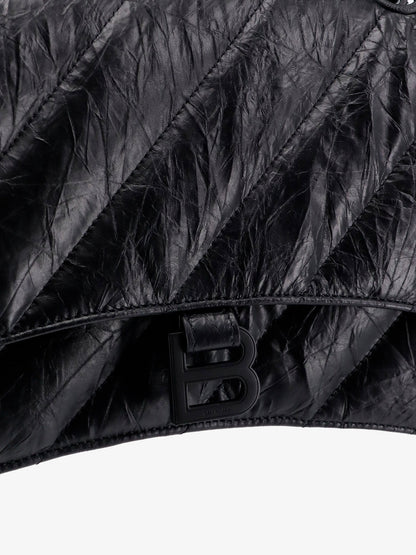 Balenciaga Matelassé Leather Shoulder Bag With Frontal Monogram