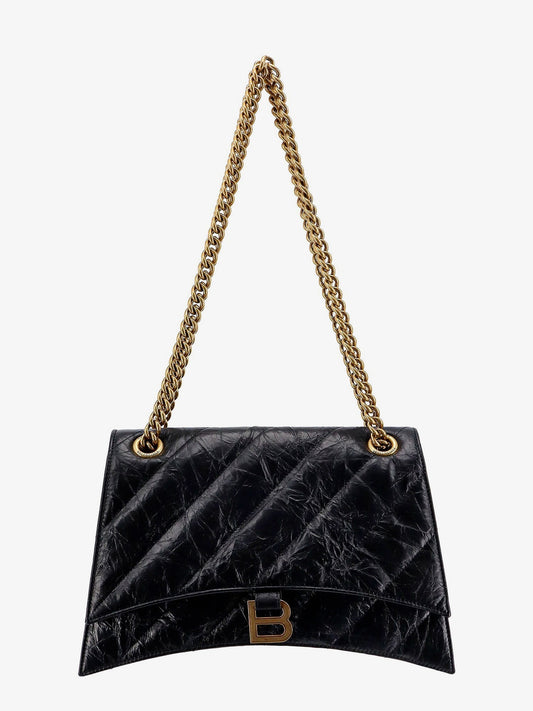 Balenciaga Matelassé Leather Shoulder Bag With Frontal Monogram