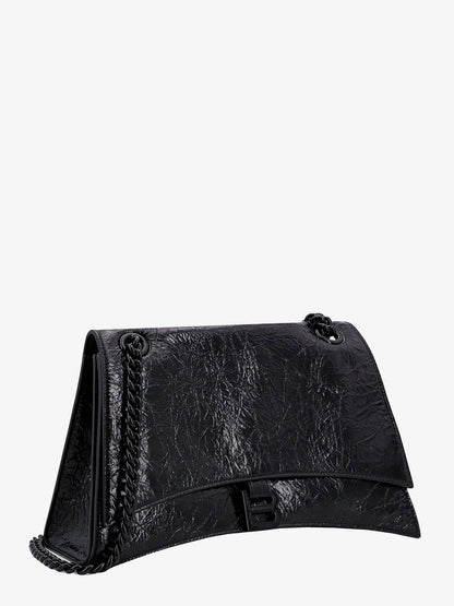 Balenciaga Patent Leather Shoulder Bag With Frontal Monogram