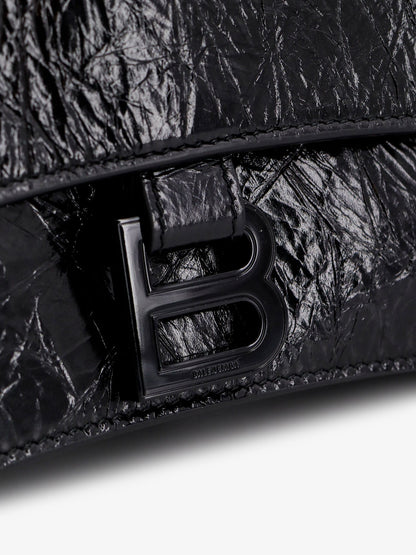 Balenciaga Patent Leather Shoulder Bag With Frontal Monogram