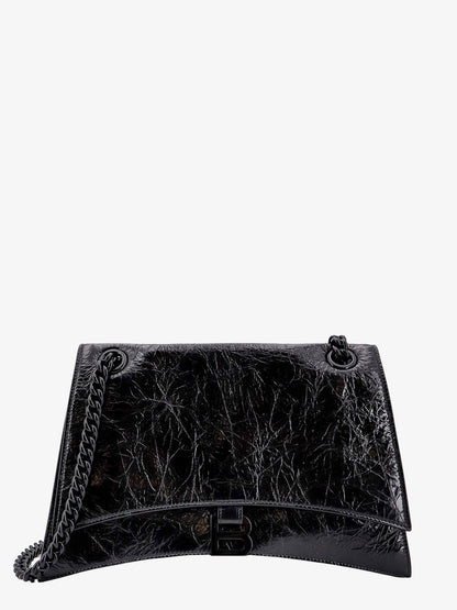 Balenciaga Patent Leather Shoulder Bag With Frontal Monogram