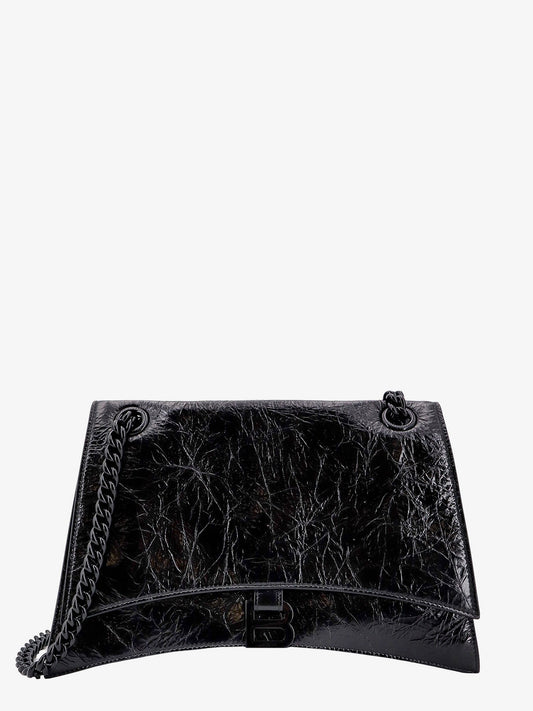 Balenciaga Patent Leather Shoulder Bag With Frontal Monogram