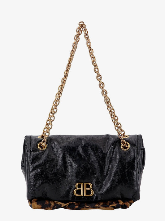 Balenciaga Changeable Leather Shoulder Bag With Animalier Insert