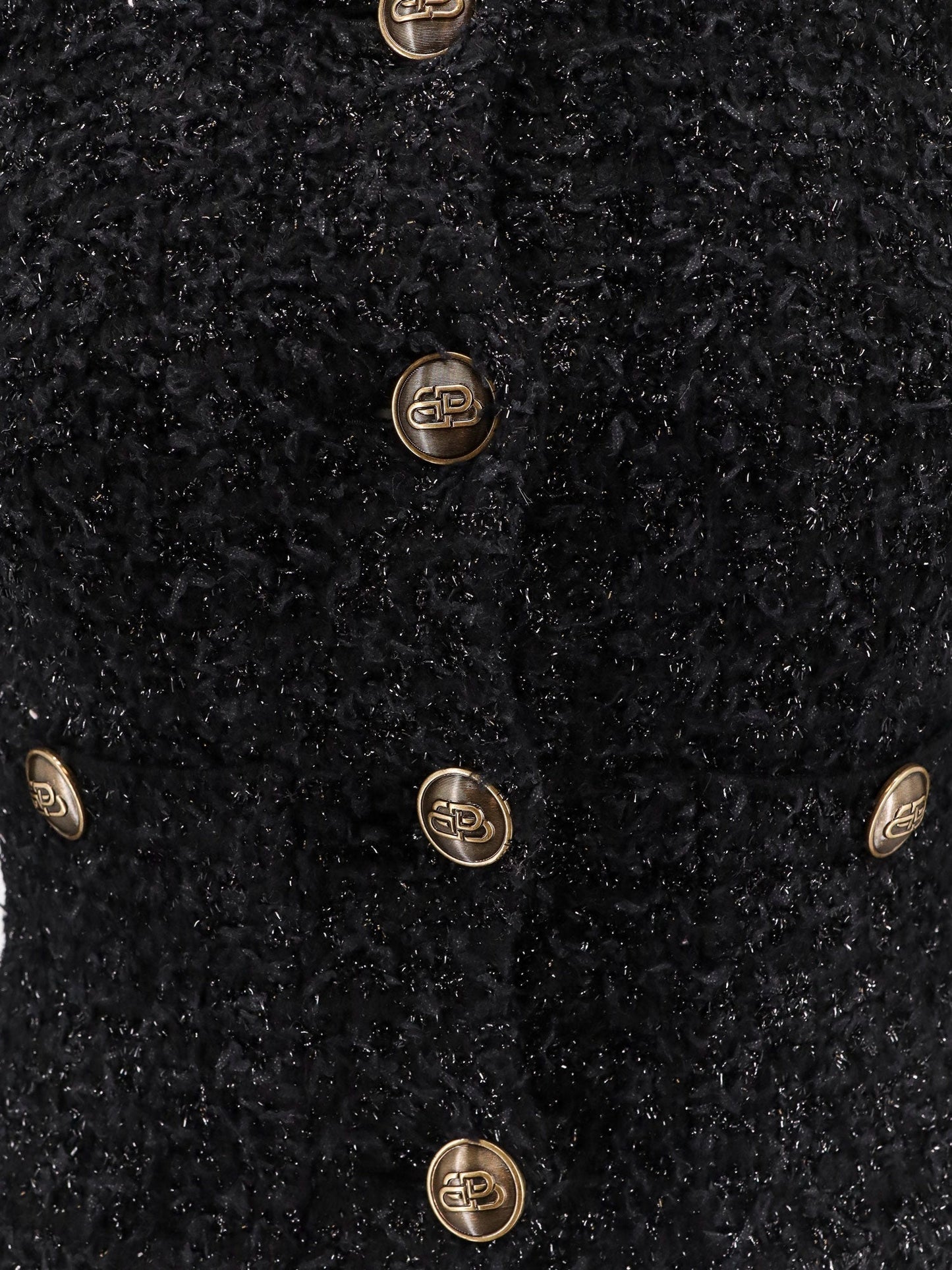 Balenciaga Cotton Tweed Knitted Cropped Cardigan